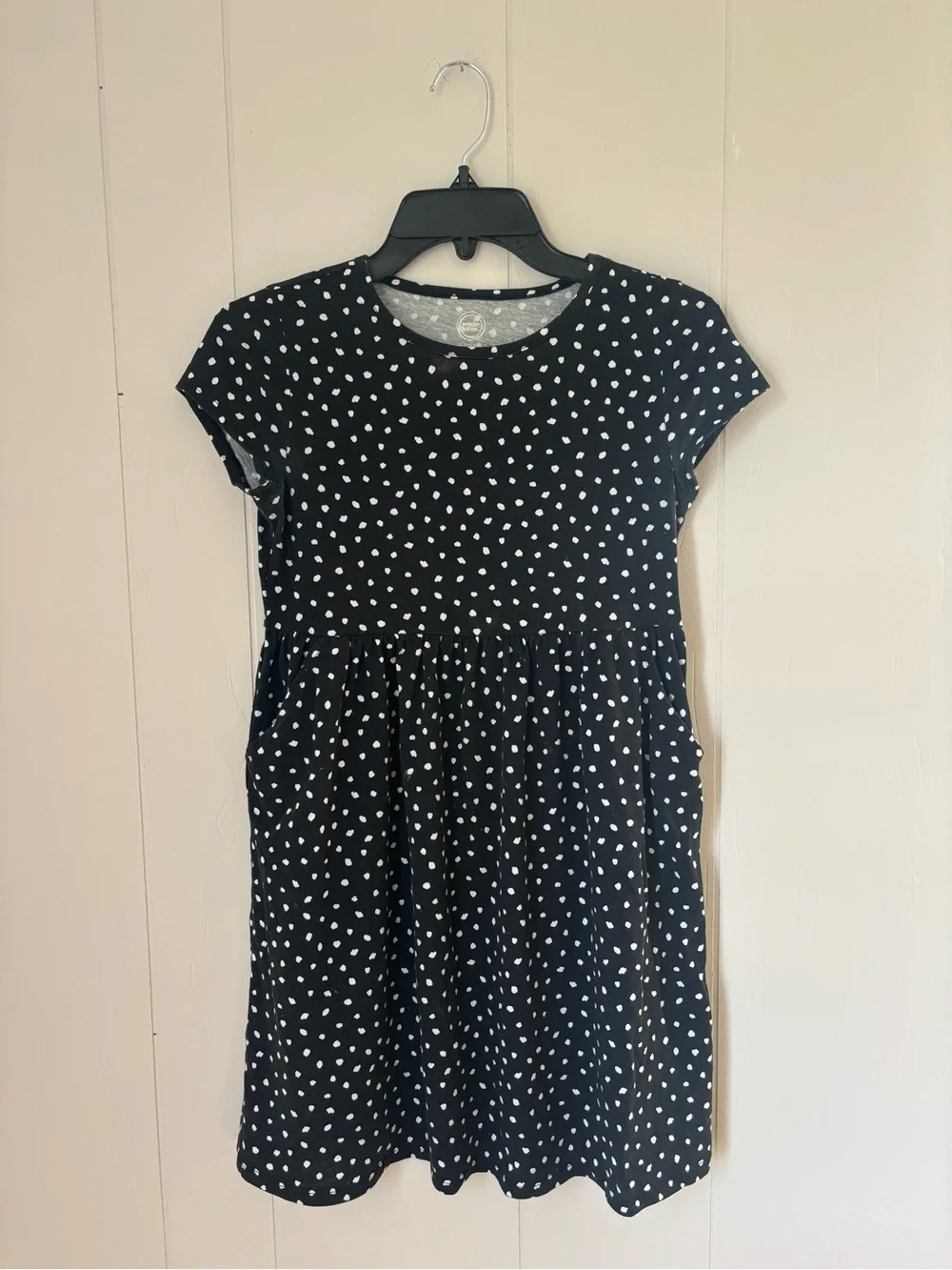 Black Polka Dot Short Sleeve Casual Dress - Picture 1 of 1
